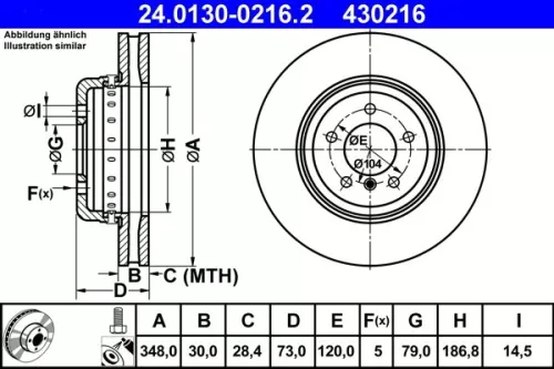 Remschijf ATE 24.0130-0216.2)