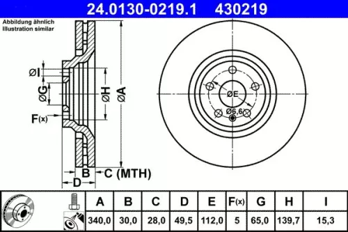 Remschijf ATE 24.0130-0219.1)