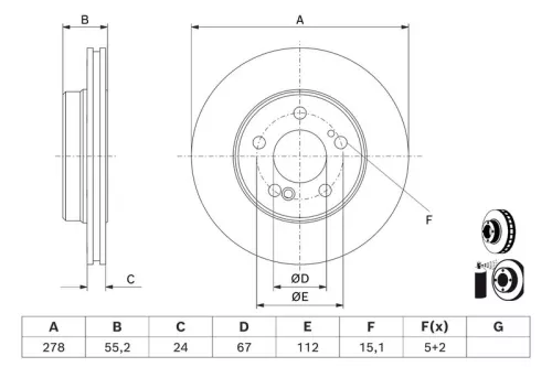 Remschijf BOSCH 0 986 479 D60)