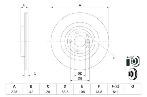 Remschijf BOSCH 0 986 479 E61)