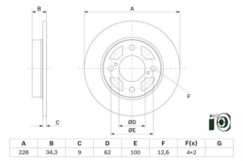 Remschijf BOSCH 0 986 479 F38)