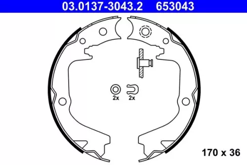Remblokkenset, parkeerrem ATE 03.0137-3043.2)