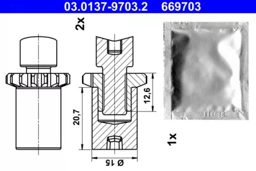 Accessoirekit, parkeerremblokken ATE 03.0137-9703.2)
