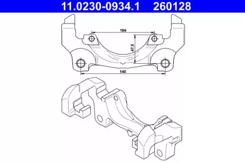 Bracket, brake caliper ATE 11.0230-0934.1)