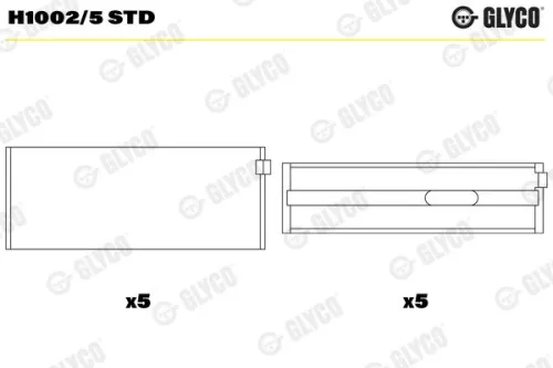 Krukaslager GLYCO H1002/5 STD)