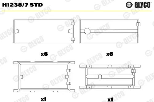 Krukaslager GLYCO H1238/7 STD)