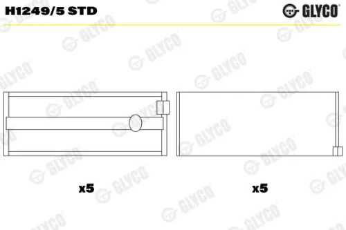 Krukaslager GLYCO H1249/5 STD)