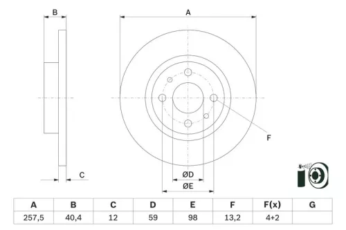 Brake Disc BOSCH 0 986 479 E65)