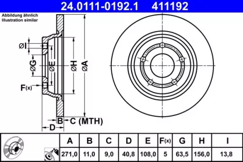 Remschijf ATE 24.0111-0192.1)