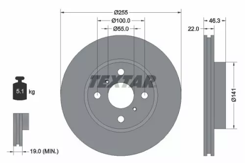 Remschijf TEXTAR 92156100)