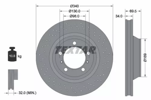 Remschijf TEXTAR 92287905)