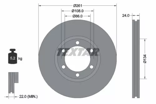 Remschijf TEXTAR 92234700)