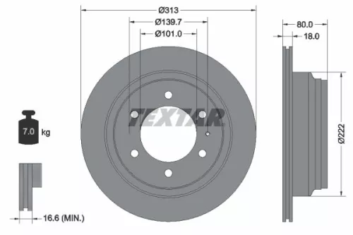 Remschijf TEXTAR 92091600)
