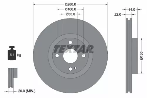Remschijf TEXTAR 92301503)