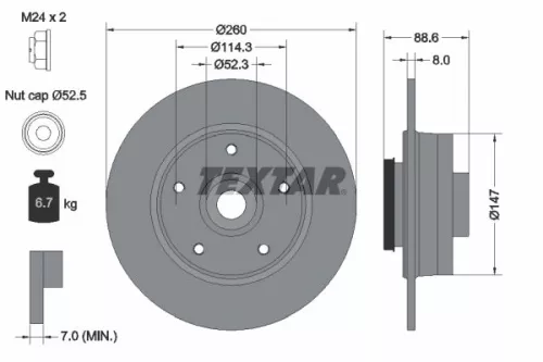 Brake Disc TEXTAR 92291003)