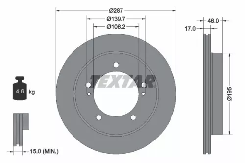 Remschijf TEXTAR 92314103)