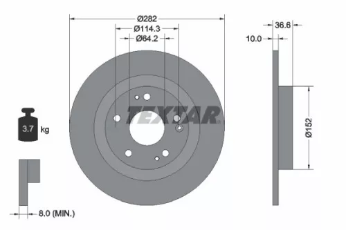 Remschijf TEXTAR 92301303)