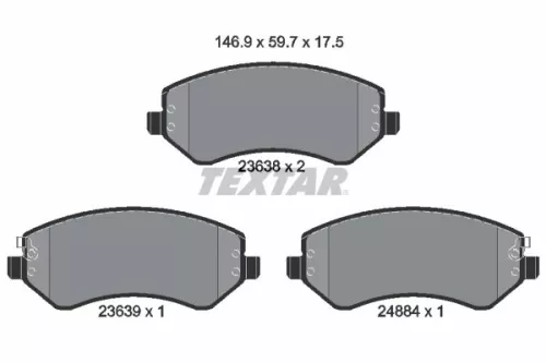 Brake Pad Set, disc brake TEXTAR 2363801)