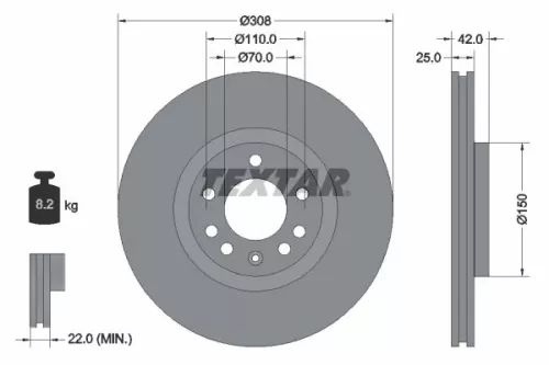 Remschijf TEXTAR 92110903)