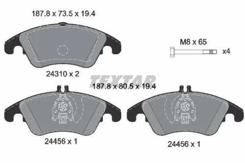 Remblokkenset, schijfrem TEXTAR 2431001)