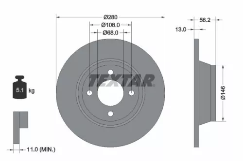 Remschijf TEXTAR 92060400)