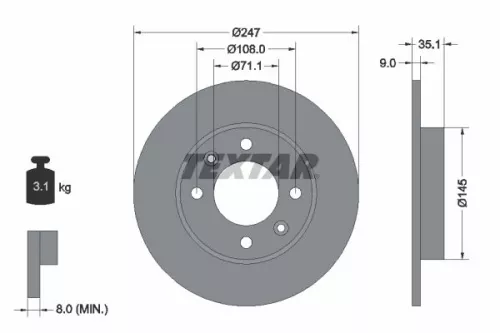 Remschijf TEXTAR 92111703)