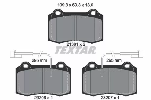 Remblokkenset, schijfrem TEXTAR 2138103)