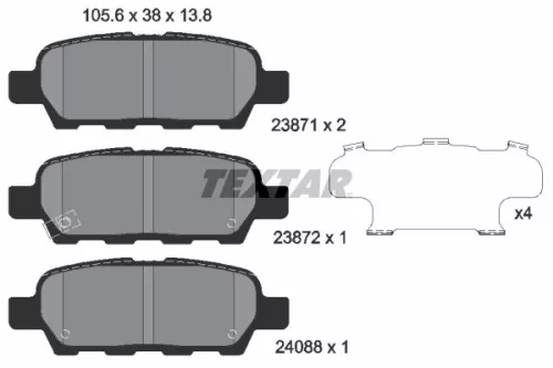 Remblokkenset, schijfrem TEXTAR 2387101)