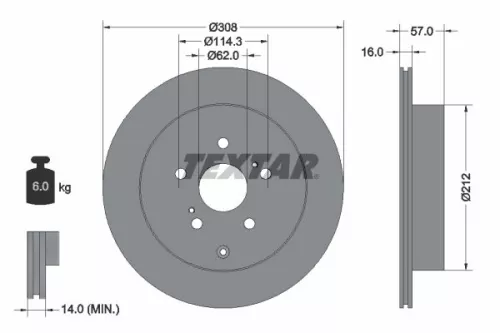Brake Disc TEXTAR 92222200)