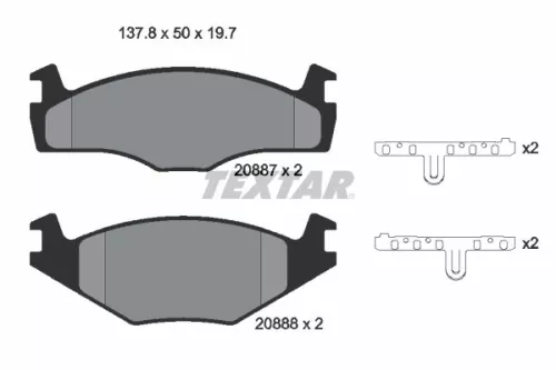 Brake Pad Set, disc brake TEXTAR 2088710)