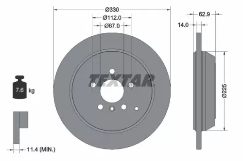 Remschijf TEXTAR 92150803)