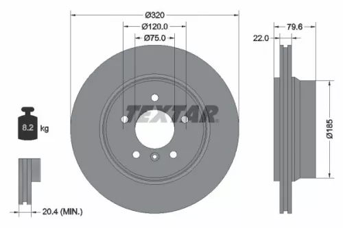Remschijf TEXTAR 92141603)
