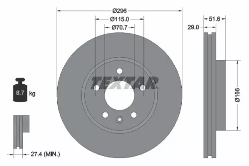 Remschijf TEXTAR 92165405)