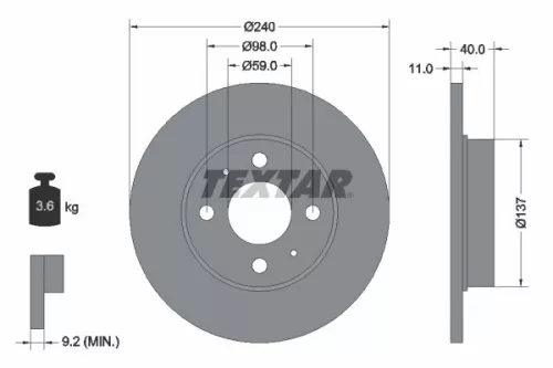 Brake Disc TEXTAR 92061103)