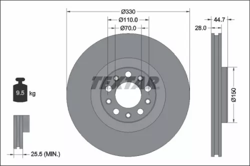 Remschijf TEXTAR 92337905)