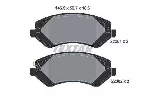 Remblokkenset, schijfrem TEXTAR 2238101)