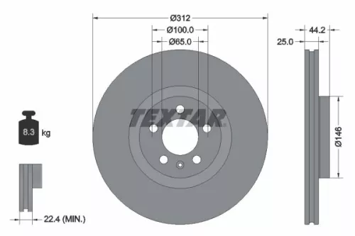 Remschijf TEXTAR 92306405)
