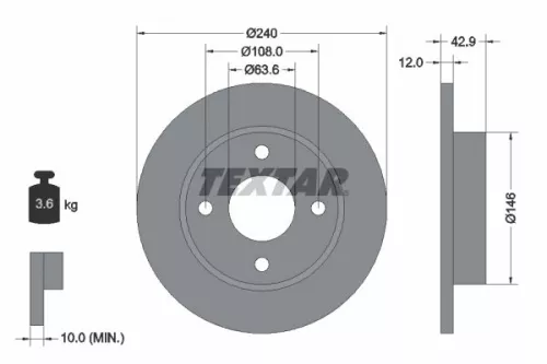 Brake Disc TEXTAR 92075303)