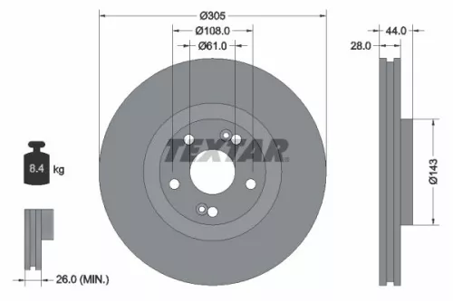 Remschijf TEXTAR 92112300)