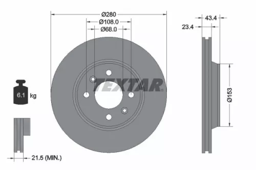 Remschijf TEXTAR 92048400)