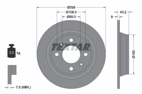 Remschijf TEXTAR 92048500)