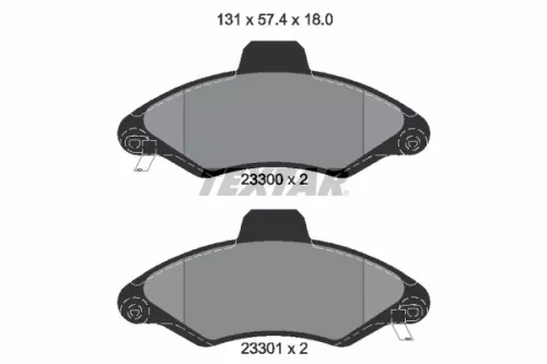 Brake Pad Set, disc brake TEXTAR 2330002)