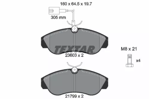 Remblokkenset, schijfrem TEXTAR 2360301)