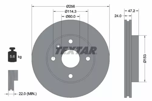 Remschijf TEXTAR 92133600)