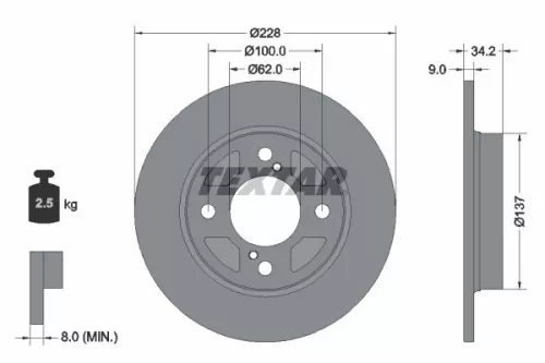 Remschijf TEXTAR 92303603)