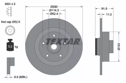 Remschijf TEXTAR 92316503)
