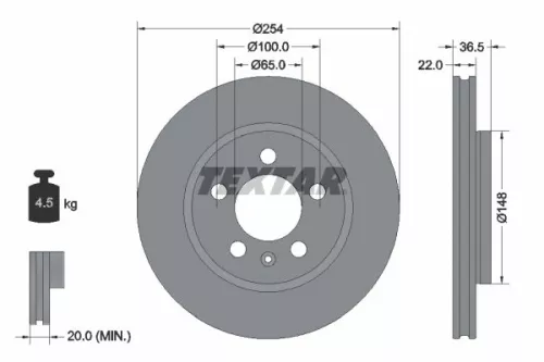 Remschijf TEXTAR 92329503)