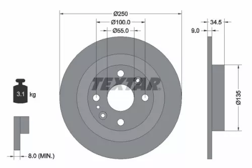 Remschijf TEXTAR 92061700)