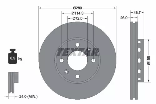 Remschijf TEXTAR 92131700)