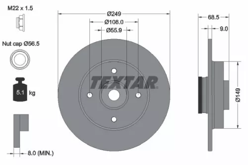 Brake Disc TEXTAR 92133303)